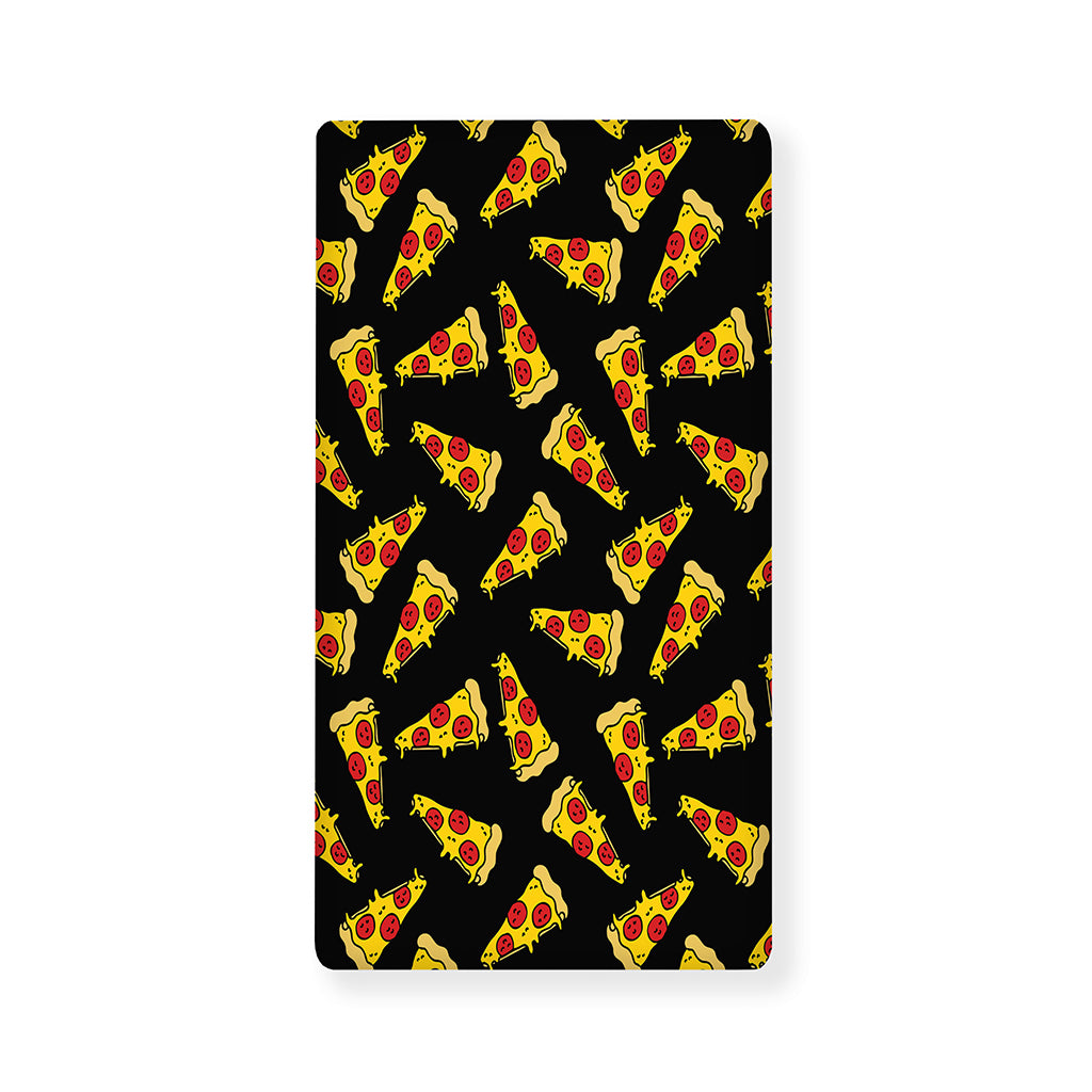 Black Pizza Pattern Print Baby Crib Sheet