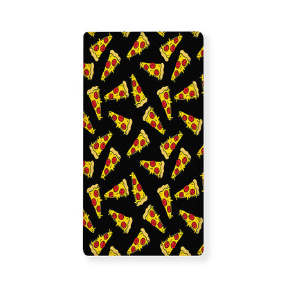 Black Pizza Pattern Print Baby Crib Sheet