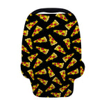 Black Pizza Pattern Print Baby Seat Cover