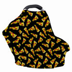 Black Pizza Pattern Print Baby Seat Cover