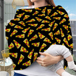 Black Pizza Pattern Print Baby Seat Cover