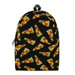 Black Pizza Pattern Print Backpack