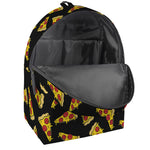 Black Pizza Pattern Print Backpack