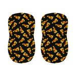 Black Pizza Pattern Print Bar Stool Covers