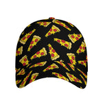 Black Pizza Pattern Print Baseball Cap