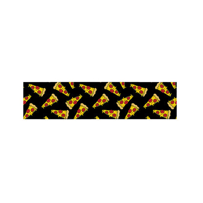 Black Pizza Pattern Print Bed Runner