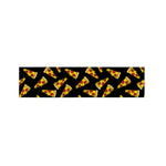 Black Pizza Pattern Print Bed Runner