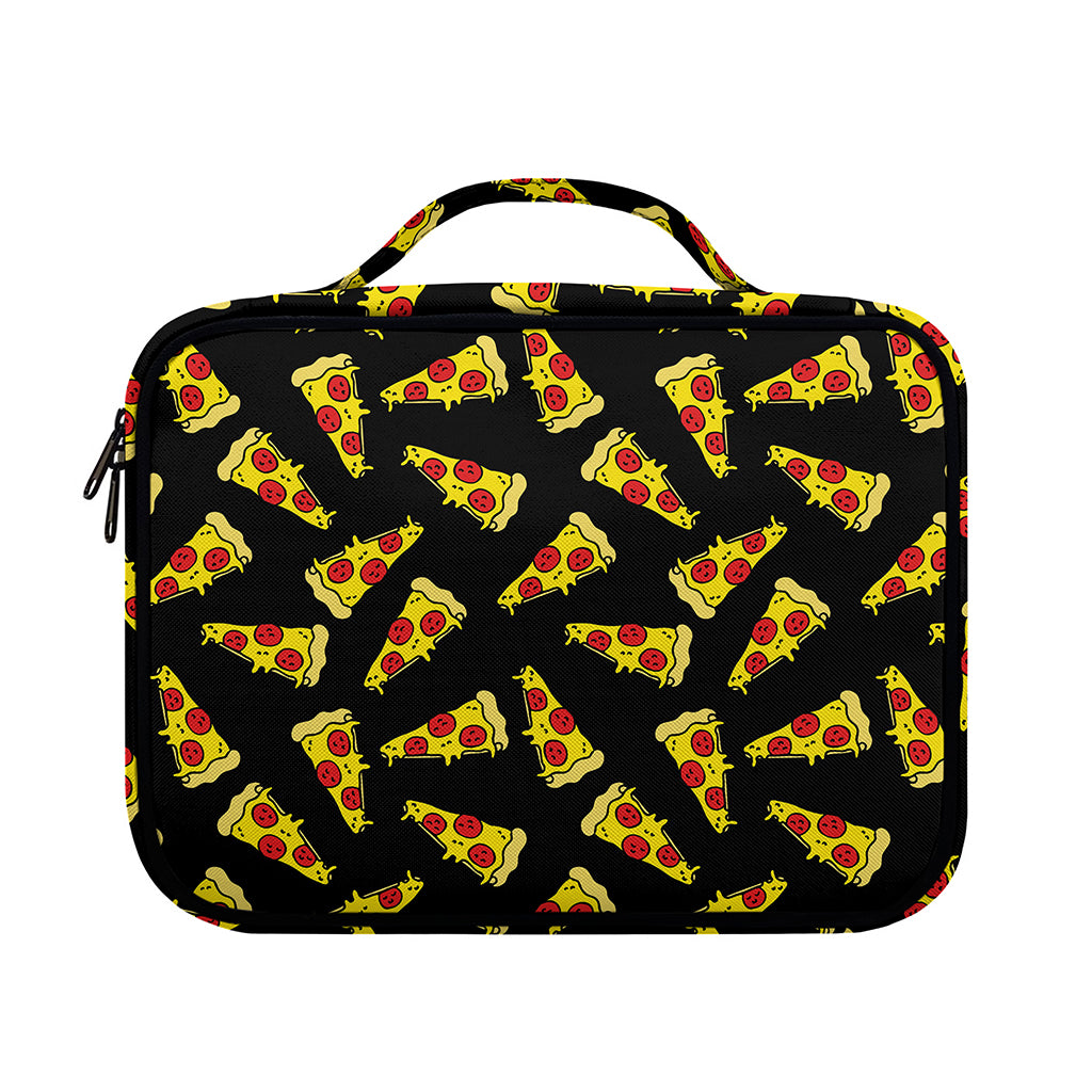 Black Pizza Pattern Print Briefcase Bible Bag
