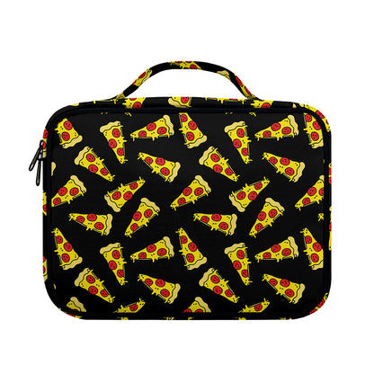 Black Pizza Pattern Print Briefcase Bible Bag