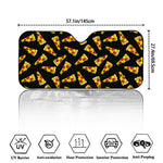 Black Pizza Pattern Print Car Windshield Sun Shade
