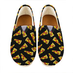 Black Pizza Pattern Print Casual Shoes
