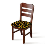 Black Pizza Pattern Print Chair Cushion Cover