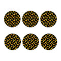 Black Pizza Pattern Print Coaster Set