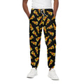 Black Pizza Pattern Print Cotton Sweatpants