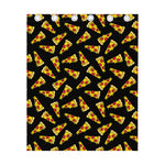 Black Pizza Pattern Print Curtain