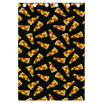 Black Pizza Pattern Print Curtain