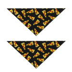 Black Pizza Pattern Print Dog Bandana