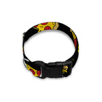 Black Pizza Pattern Print Dog Collar