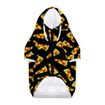 Black Pizza Pattern Print Dog Zip Up Hoodie