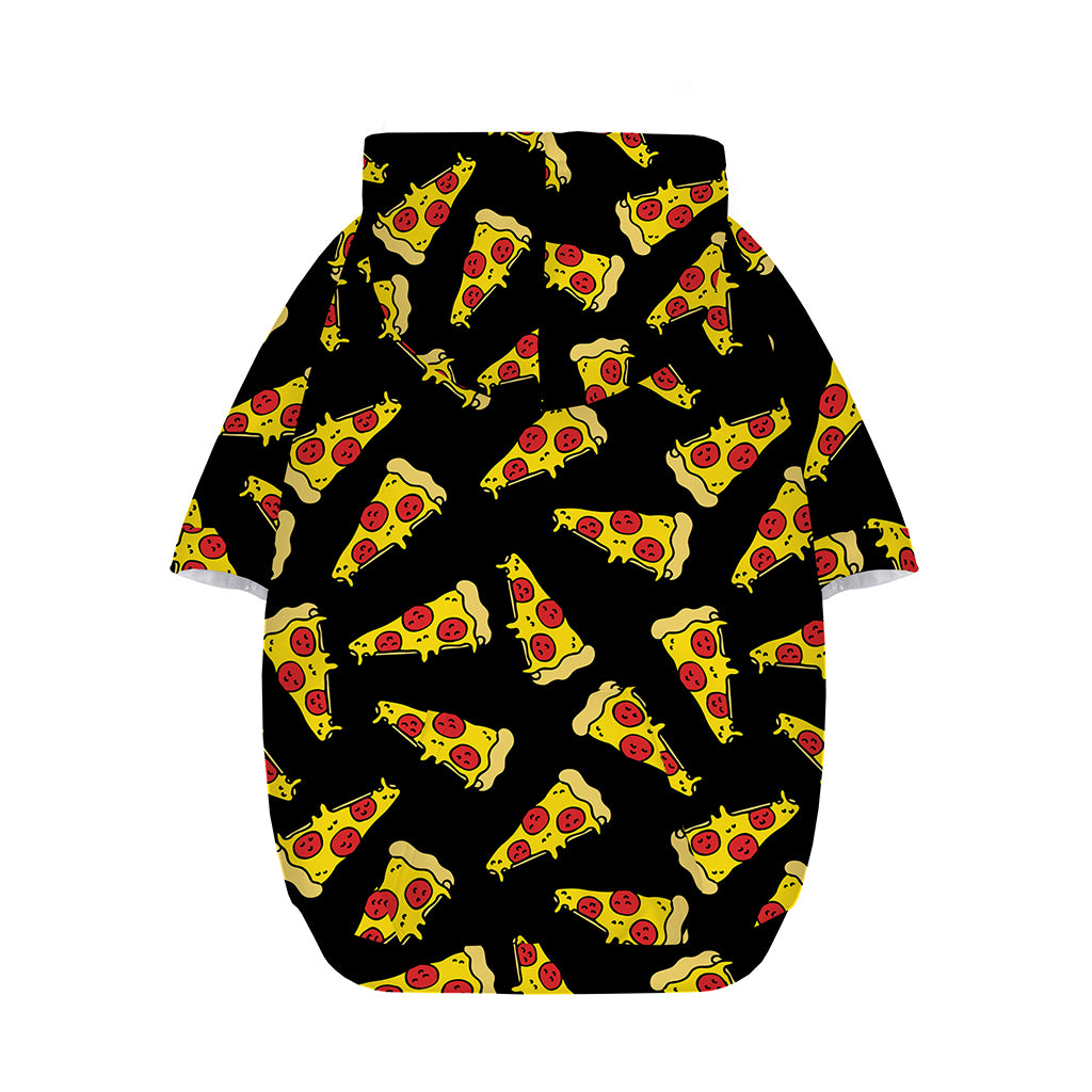 Black Pizza Pattern Print Dog Zip Up Hoodie
