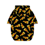Black Pizza Pattern Print Dog Zip Up Hoodie