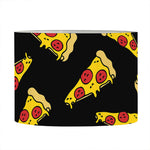 Black Pizza Pattern Print Drum Lamp Shade