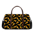 Black Pizza Pattern Print Duffel Bag