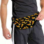 Black Pizza Pattern Print Fanny Pack