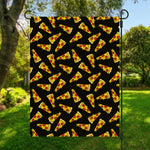 Black Pizza Pattern Print Garden Flag