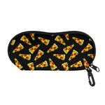 Black Pizza Pattern Print Glasses Case