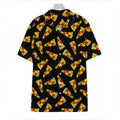 Black Pizza Pattern Print Hawaiian Shirt