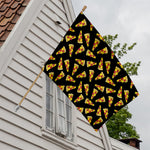 Black Pizza Pattern Print House Flag
