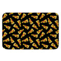 Black Pizza Pattern Print Indoor Door Mat