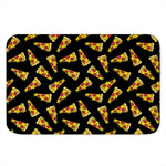 Black Pizza Pattern Print Indoor Door Mat