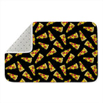 Black Pizza Pattern Print Indoor Door Mat