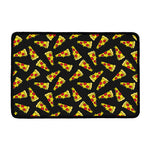 Black Pizza Pattern Print Kitchen Mat