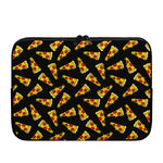 Black Pizza Pattern Print Laptop Sleeve
