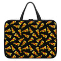 Black Pizza Pattern Print Laptop Sleeve With Handle