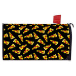 Black Pizza Pattern Print Mailbox Cover