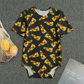 Black Pizza Pattern Print Men's Bodysuit