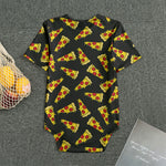 Black Pizza Pattern Print Men's Bodysuit