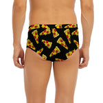 Black Pizza Pattern Print Men's Briefs