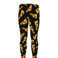 Black Pizza Pattern Print Men's Leggings