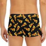 Black Pizza Pattern Print Men's Short Boxer Briefs