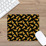 Black Pizza Pattern Print Mouse Pad