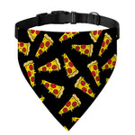 Black Pizza Pattern Print Over The Collar Dog Bandana