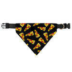 Black Pizza Pattern Print Over The Collar Dog Bandana