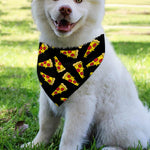 Black Pizza Pattern Print Over The Collar Dog Bandana