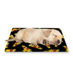 Black Pizza Pattern Print Pet Cooling Mat Cover