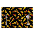 Black Pizza Pattern Print Placemat